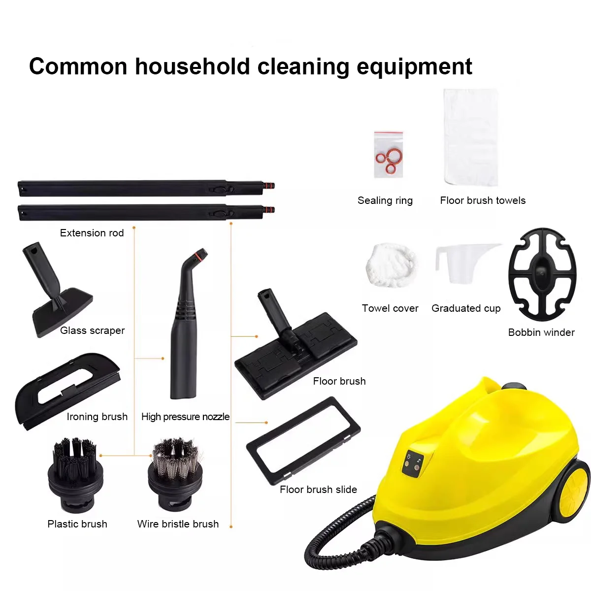 High Steam Cleaner Kill Mites Disinfector Home Kitchen 2000W  Electric Steam Cleaner for Stain Removal, formaldehyde, Floor, car