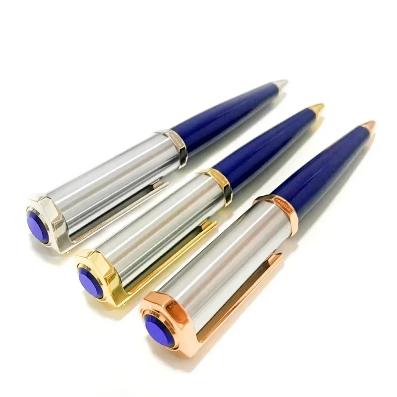 Luxury CT Heptagon Blue Ballpoint Pen With Serial Number Writing Smooth