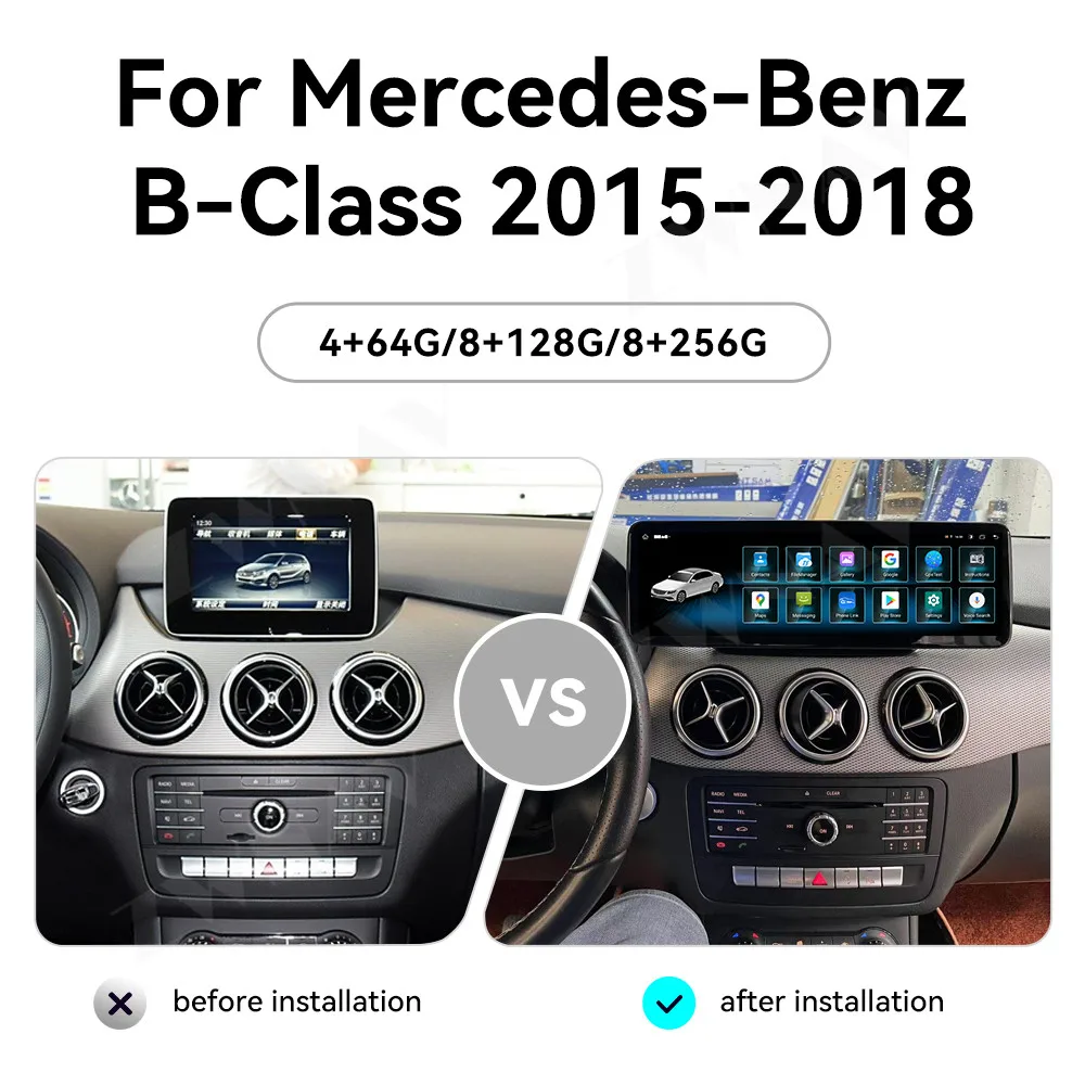 14.9 Inch Car Radio Player For Mercedes Benz B-Class 2015-2018 Auto Navigationi Multimedia Intelligent Systems Carplay Head Unit