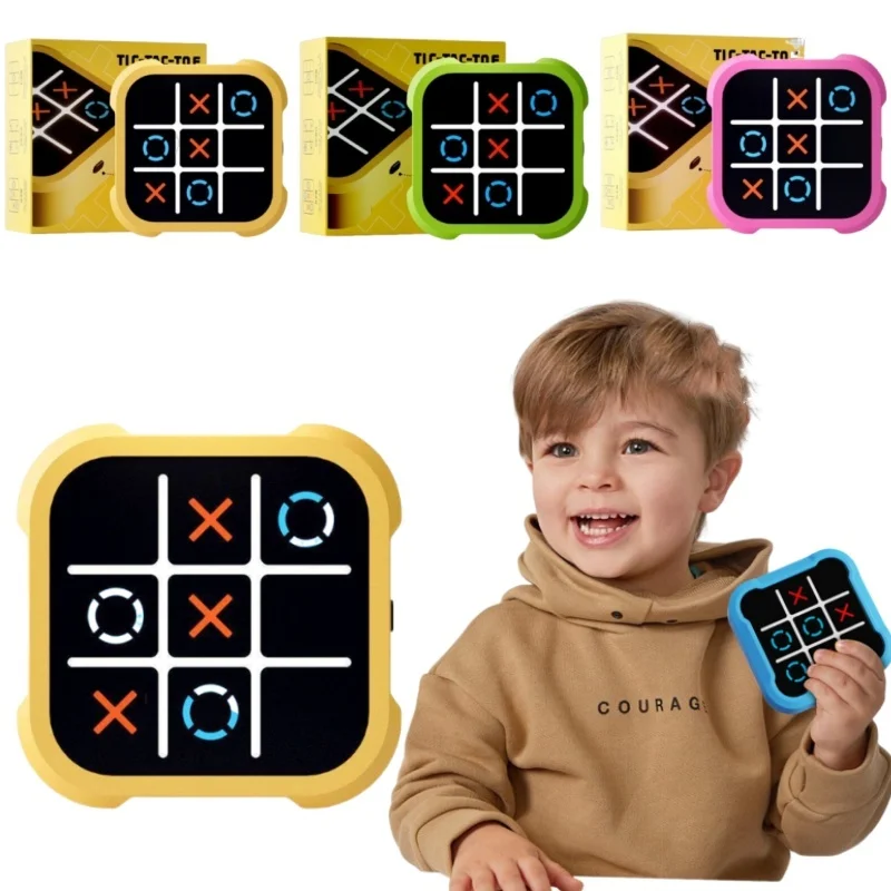 Tic-Tac-Toe مجلس مجلس ألعاب إلكترونية متعددة الوظائف مونتيسوري لغز الجدول لعبة الشطرنج مجموعة الشطرنج المحمولة للبالغين والأطفال