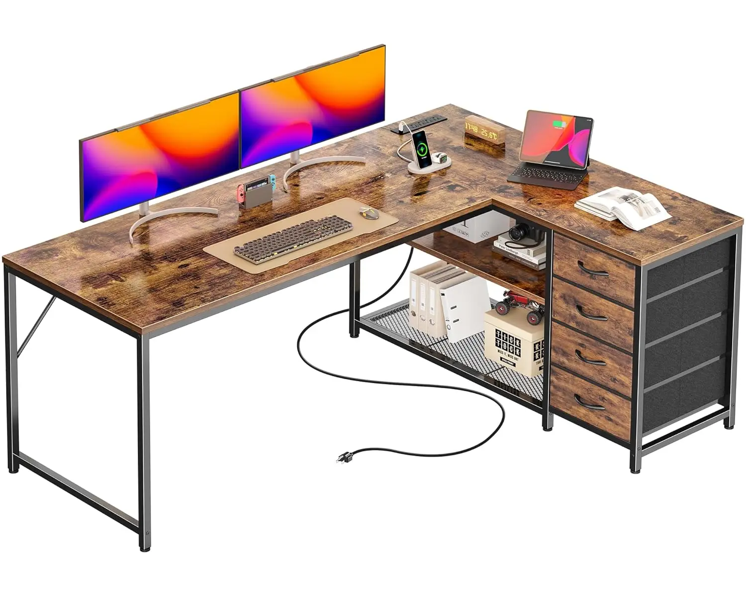 61" L Shaped Desk W…