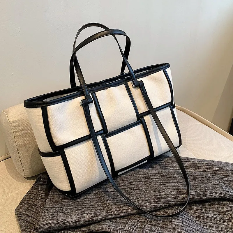 

luxury designer handbag high quality Tote Bag women high-capacity lattice shoulder bag Ladies handbag female Commuter package