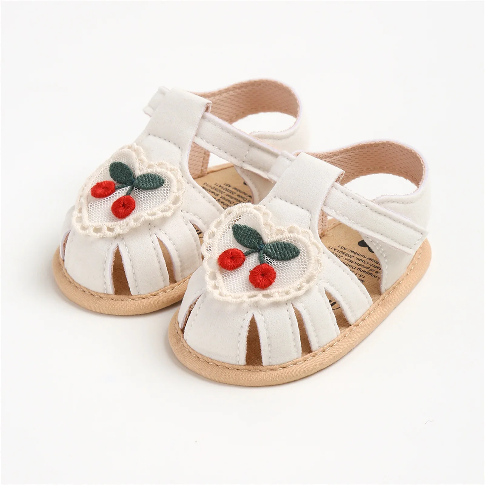 Baby-Mädchen-Sandalen, elegante Blumen, rutschfeste Sommer-Flats, Kleinkindschuhe für den Alltag