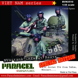 1/35 Scale NVA Tank Crew At Rest 4 People Resin Figures Unassembled and Unpainted Model Kit Toys Free Shipping