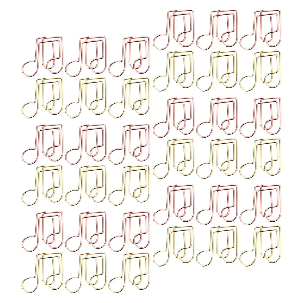 40 Pcs Moon Note Paperclip Clips Music Paperclips Colorful Metal Marking for Office