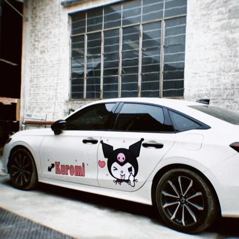 Sanrio Kuromi Car Film for All Cars Kuromi Cartoon Creative Decoration Body Stickers Cute Car Accessories