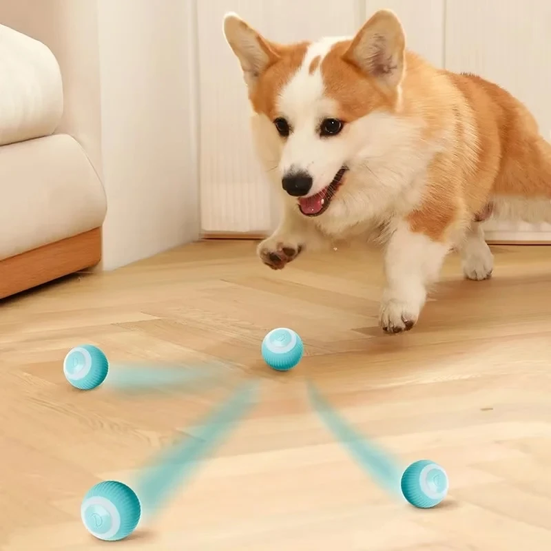 New Smart Mini Dog Toys Auto Rolling Ball Electrict Dog Toys For Small Cat Funny Self-moving Puppy Games Pet Indoor Interactive