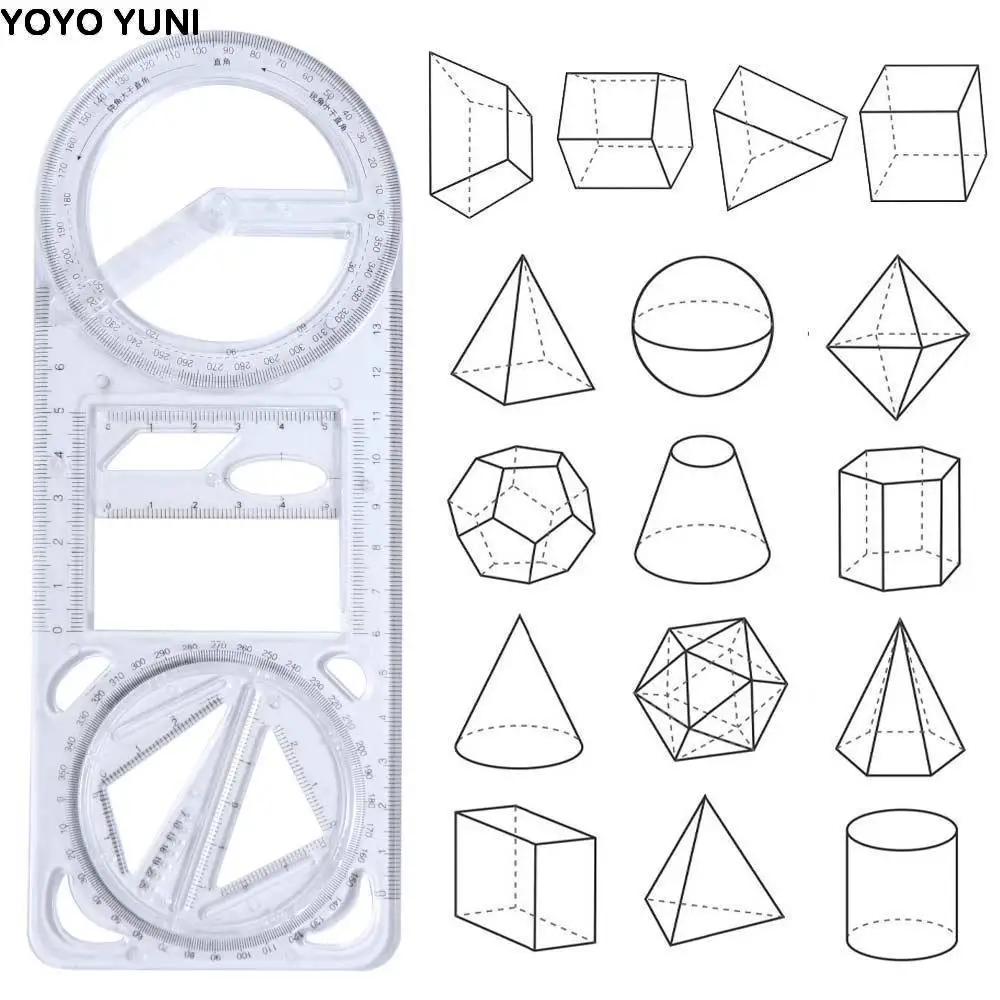 

Activity Angle Drawing Ruler Multifunctional Ruler Straight Geometry Ruler Measurement Transparent Drawing Template