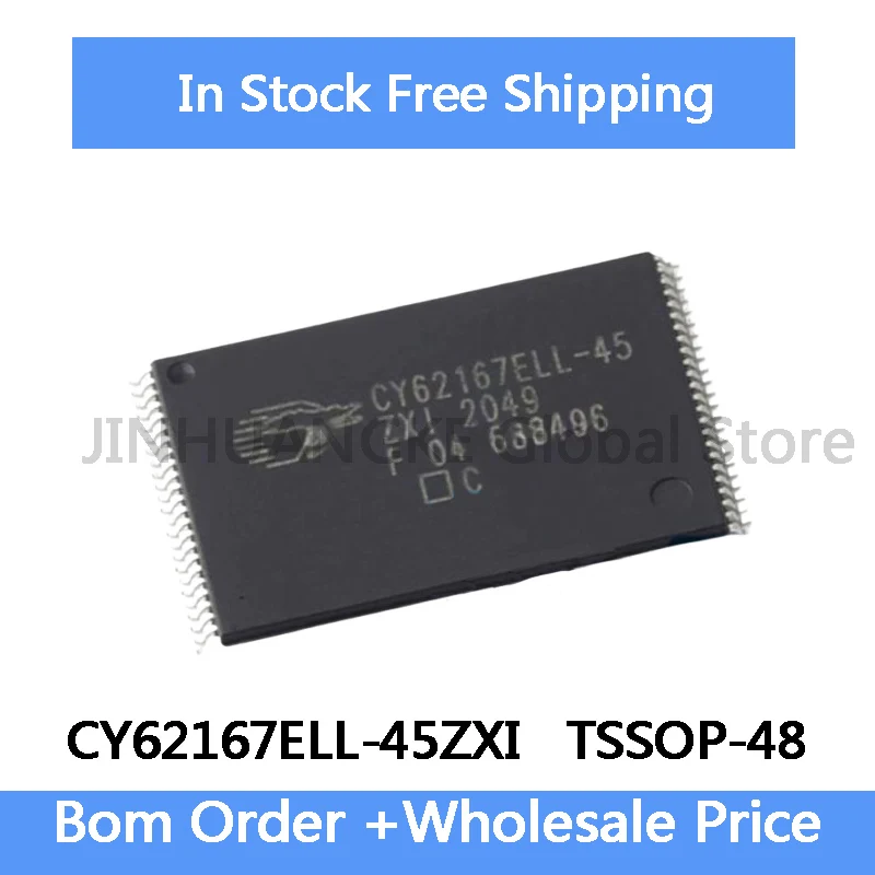 (5piece) 100% New original CY62167ELL-45ZXI CY62167ELL-45 CY62167ELL 45ZXI TSOP-48 Chipset 100% quality In Stock