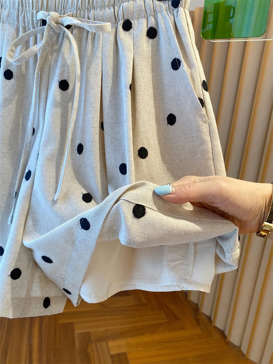 Calças Retro Coreanas de Cintura Alta e Pernas Largas para Mulheres, Leves, Respiráveis, Casuais, Corte Reto Assimétrico