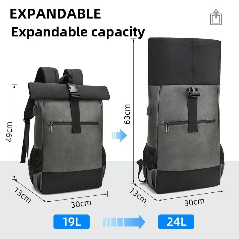 Dual-shoulder bag, fashionable and lightweight business computer bag, large capacity, wear-resistant and waterproof travel bag