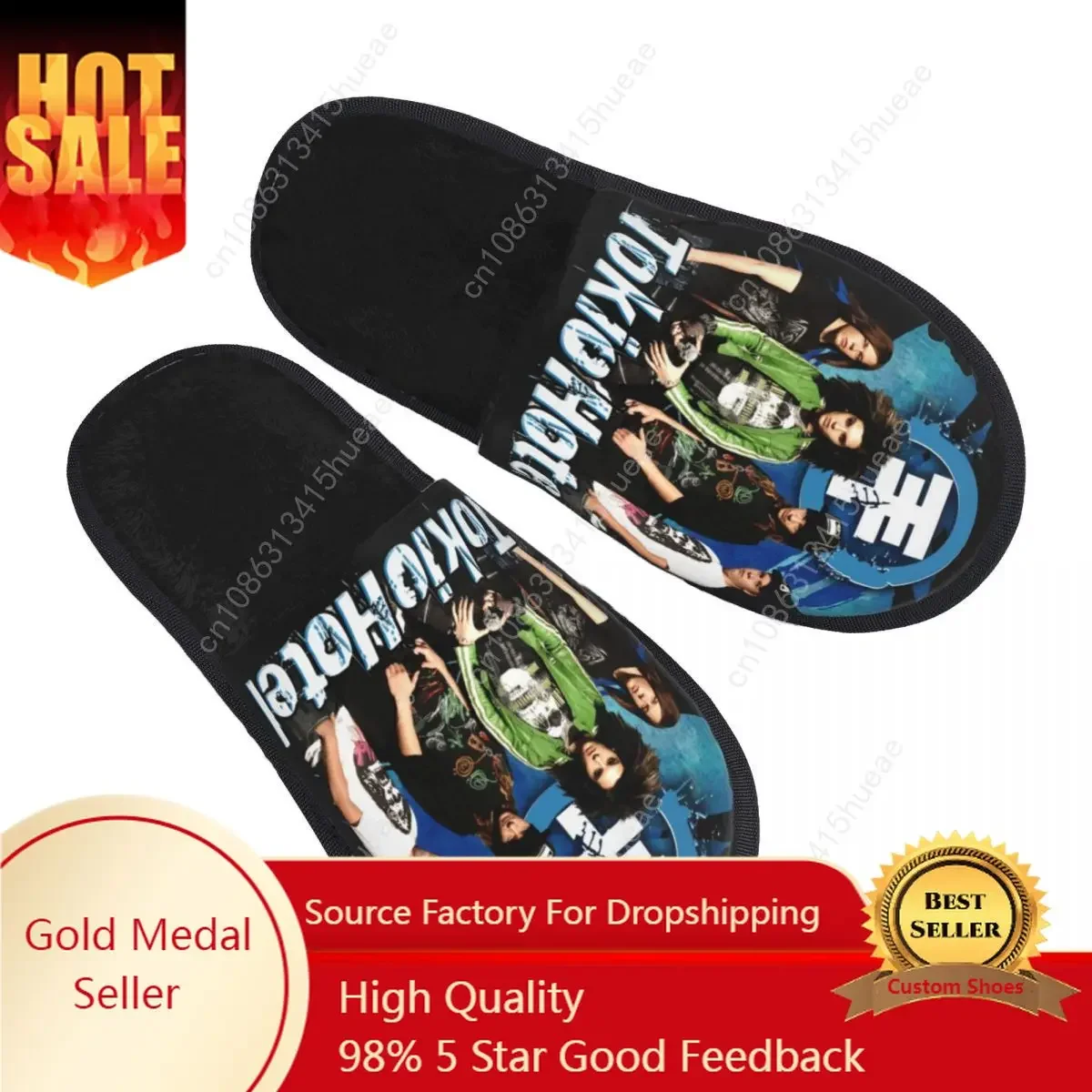 Pop Rock Band Tokio Hotel Cozy Scuff Memory Foam Slippers Women German Spa House Shoes