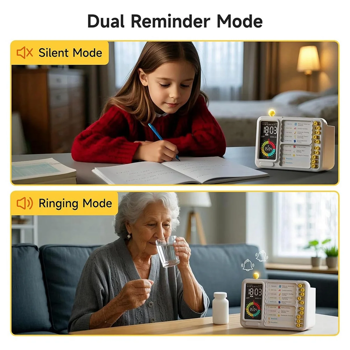 Quality! Visual Timer for Kids Adults, ADHD Timer with Planning Board for Schedules, Task Timer Toddler Visual Timer Silent Time