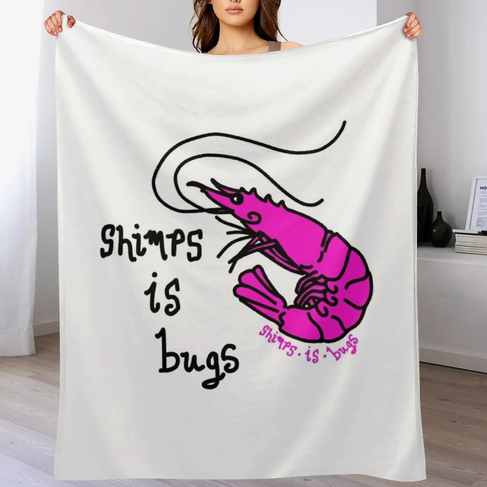Shrimps is bugs V1 Throw Blanket Anti Shedding Soft Fuzzy Blanket for Home