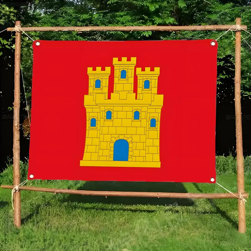 historical F of Castile and Leon Flags Daily four ring borderless design indoor outdoor decor easy hang install
