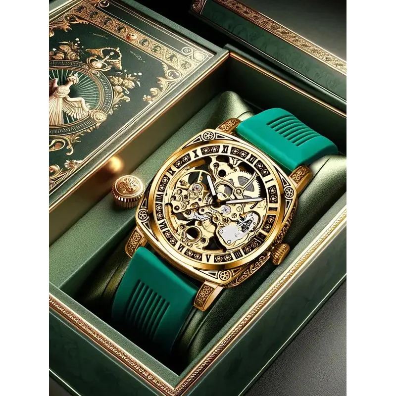 New Men Mechanical Watch Retro Fashion Classic Limited Edition Luminous Silicone Strap Man Mechanical wrist watches