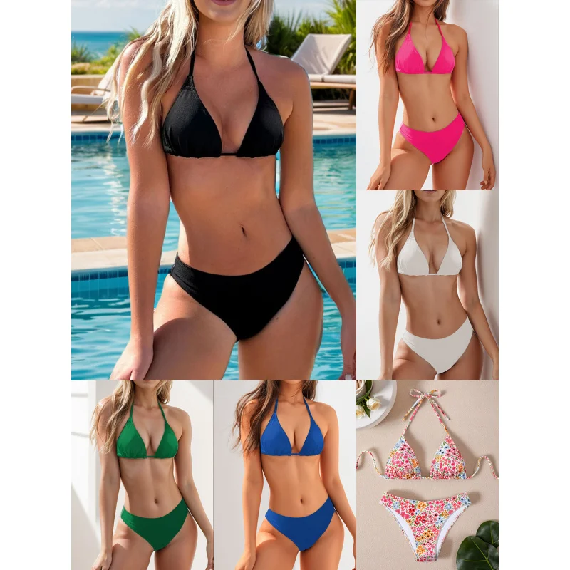

bikiniNew Ribbed Triangle Cup Tie Sexy Bikini Swimsuit for Women