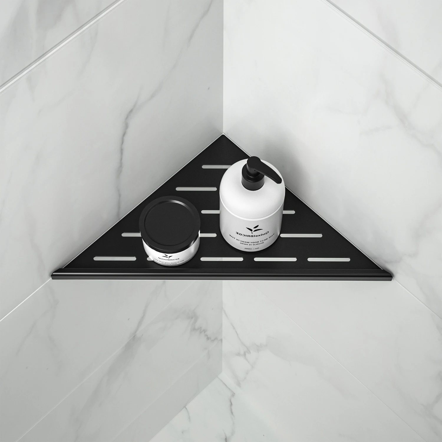 

RTS 10 Inch Matte Black Stainless Steel Recessed Corner Shelf Modern Design No Drilling Required for Bathroom USA Stock