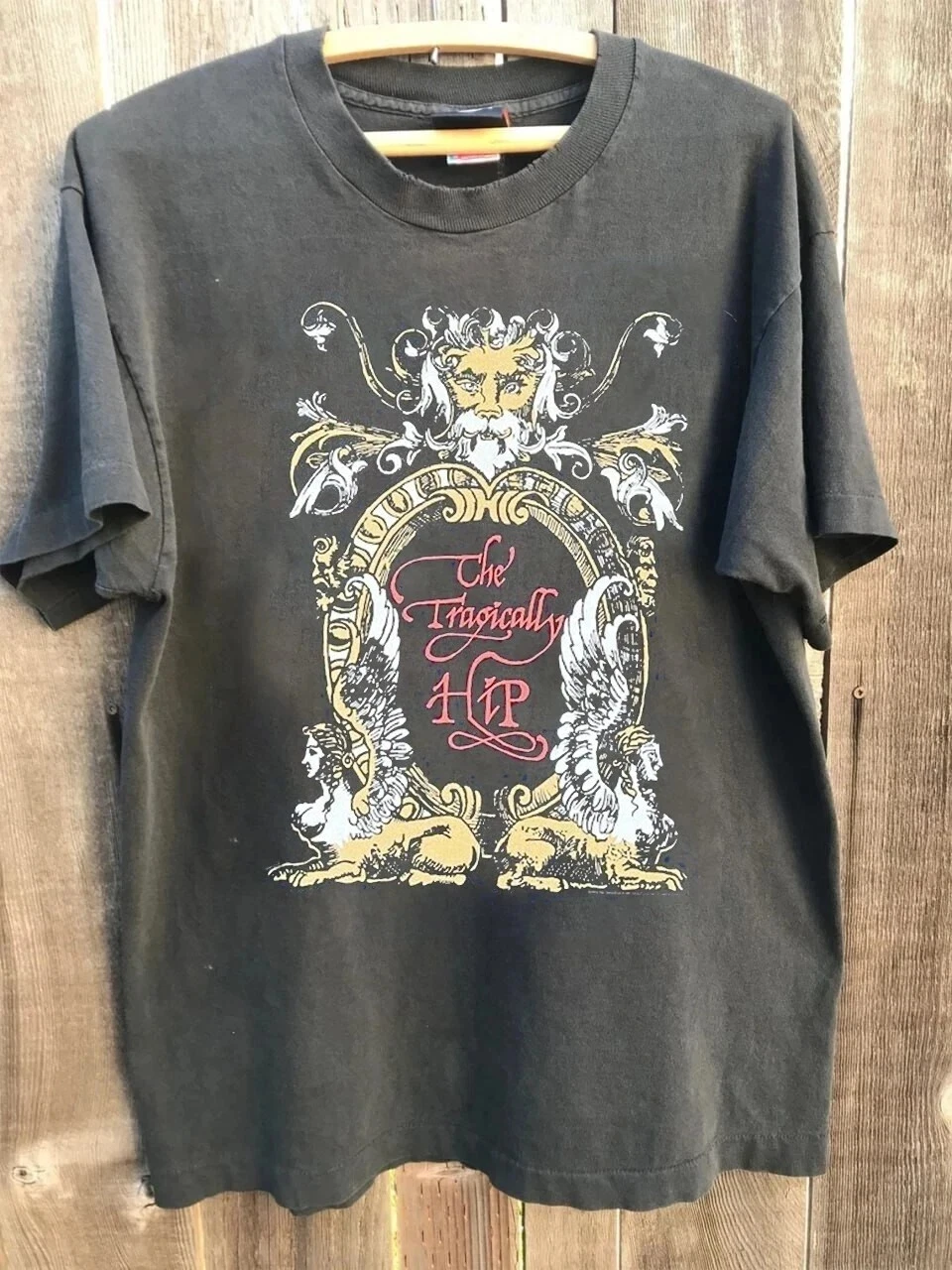 Vtg 1994 The Tragically Hip World Tour Charcoal T-Shirt Basic Style Harajuku Grafik-T-Shirts