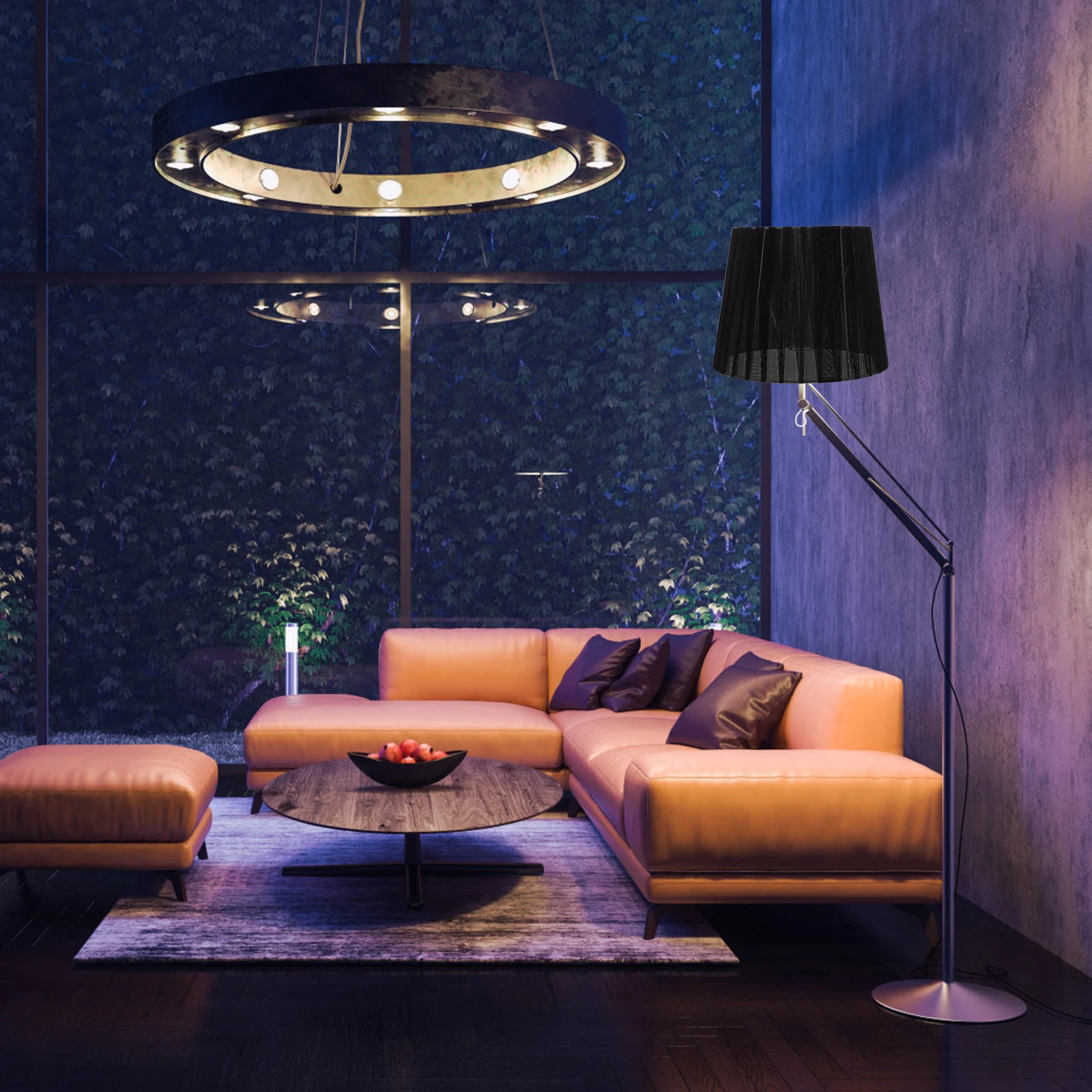 

Table Lamp Shade Black Drum Lampshade For Bedroom Floor Light Cover Replacement Indoor Lighting Fixture Modern Fabric Lamp