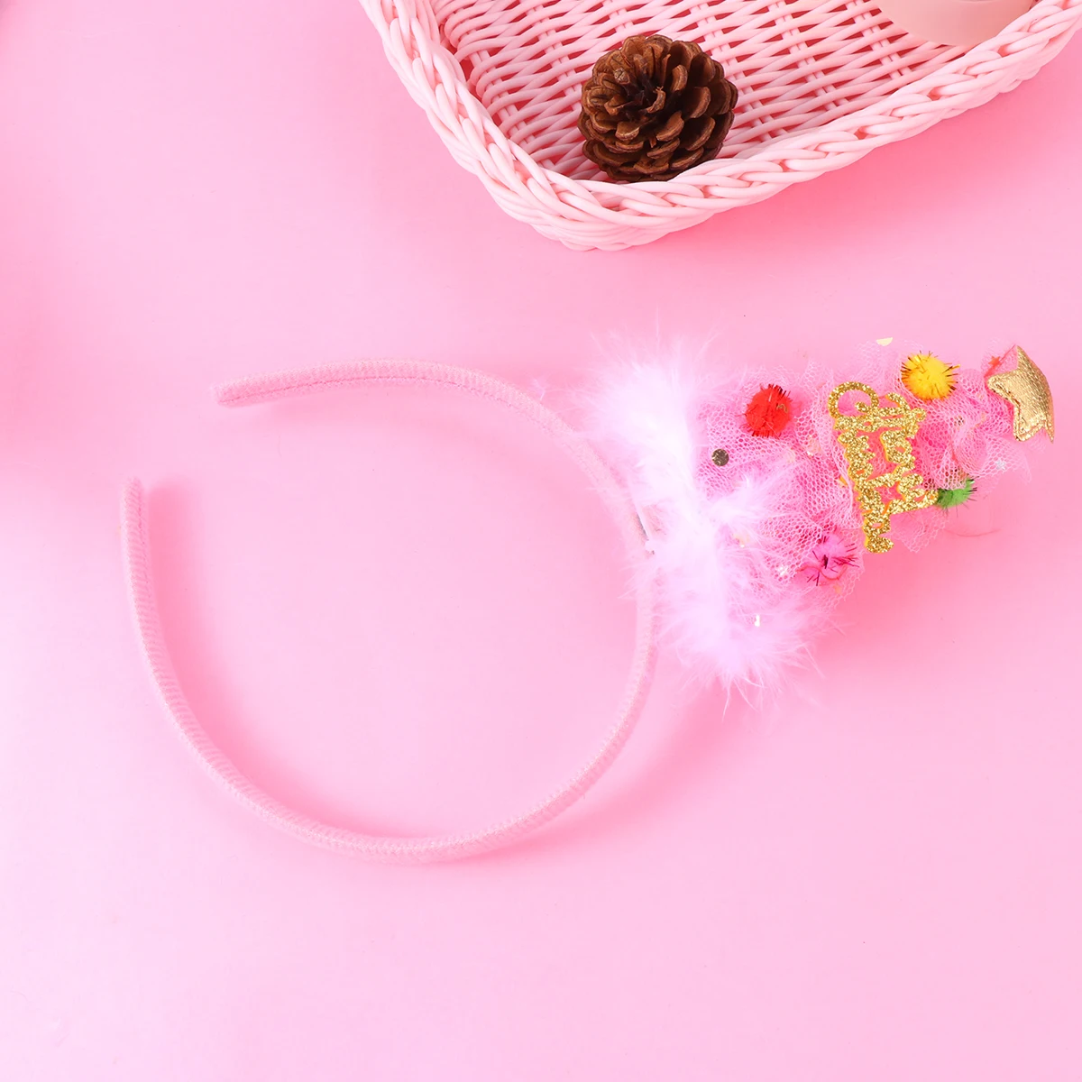 

Christmas Hair Hoop Elastic Headband Kid Decor Festive Party Accessories Glowing Tree Plate Bells Cute Hair Hoop Holiday Costume