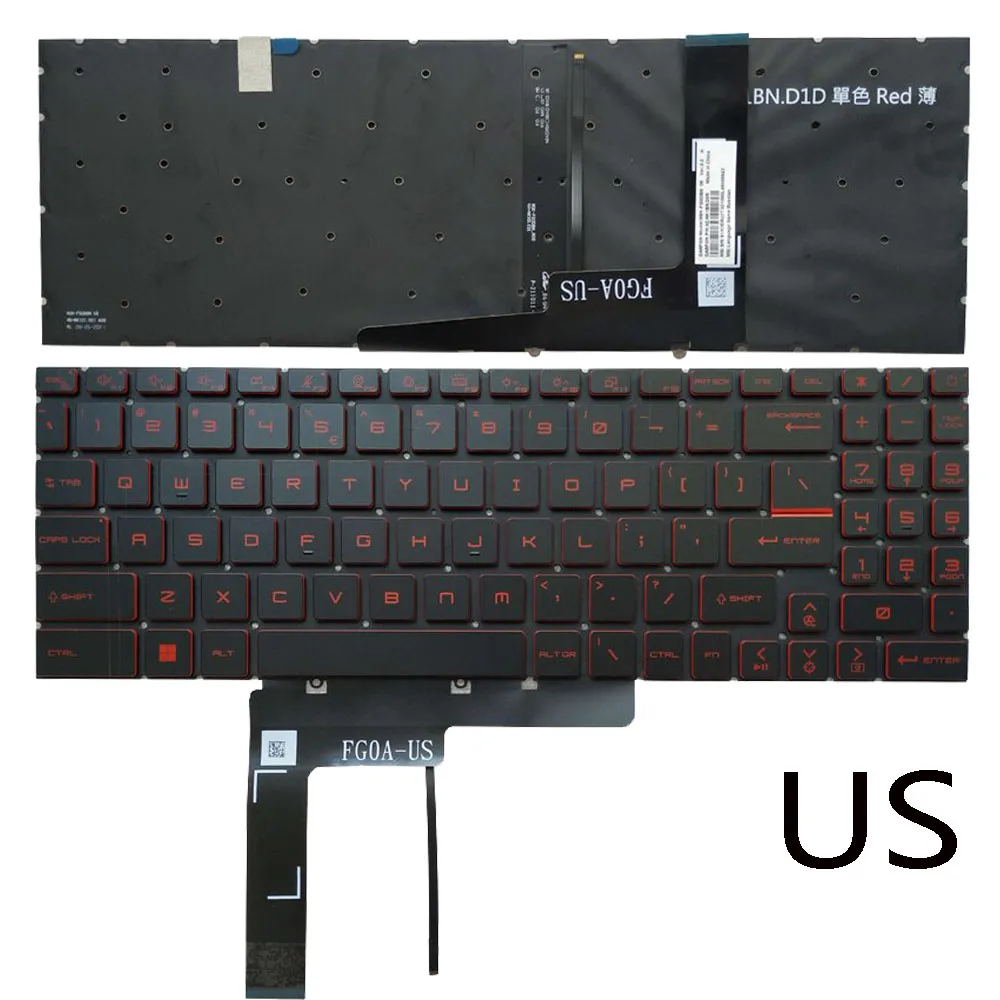 New Backlit US Russian Keyboard For MSI GS76 Stealth 11ue 11ug 11uh MS-17M1 GF76 MS-17L1 GF66 GL66 MS-1581 MS-1582