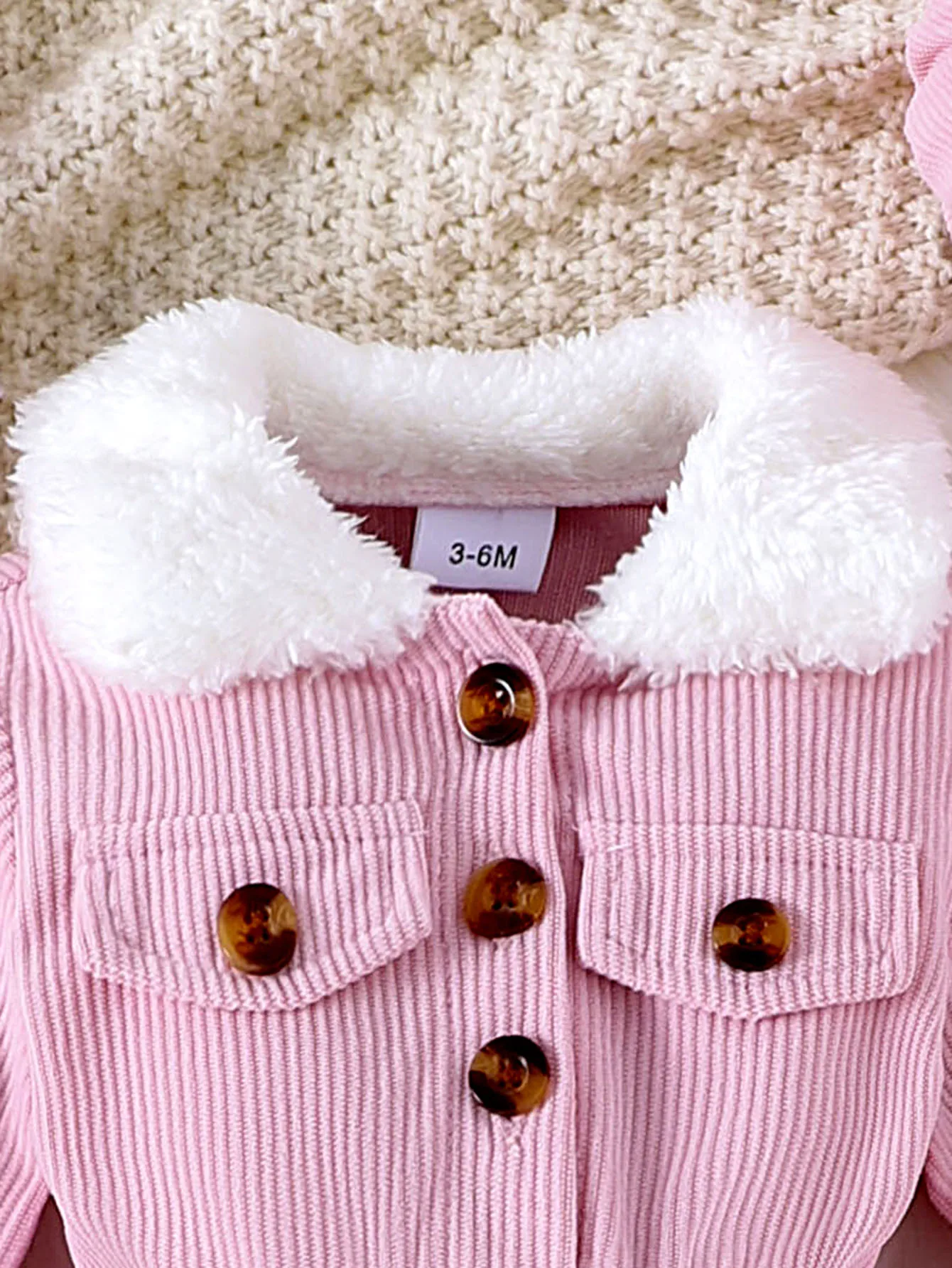 2PCS Winter New Style For Girls Aged 0-3, Comfortable Foreign Style, Sweet Fluffy Stitching Pink Dress + Hat