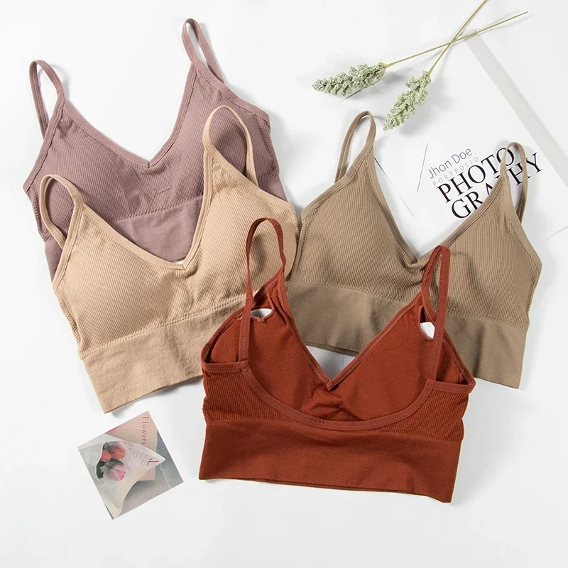 En forme de U dos nu débardeur femmes sangle intime soutien-gorge Camis sans couture brassière femmes sans fil Bralette Sexy Camis soutiens-gorge sous-vêtements