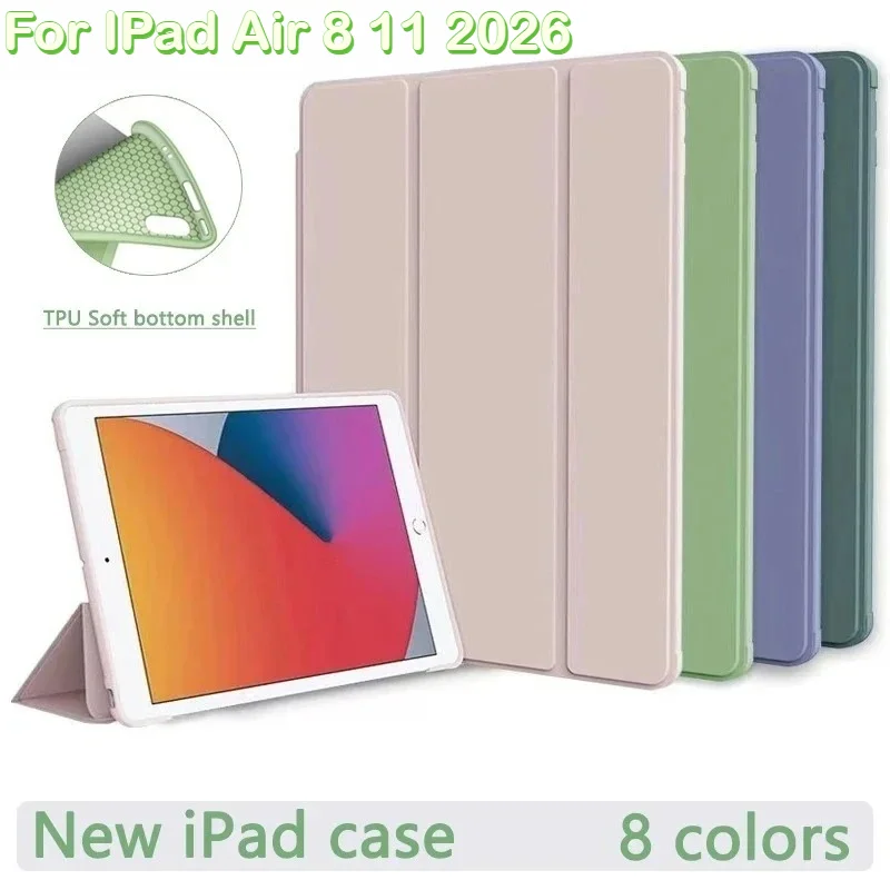 

2026 New Liquid Silicone Case for IPad Air8 M4 11 13 A19 12th A16 11th Pro 11" 13 M5 Air 5/6/7/8/9 10th Mini7/6/5 PU Stand Cover
