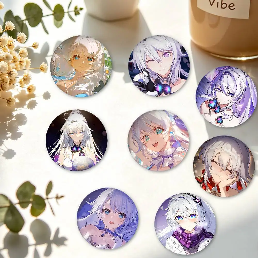 Honkai 3rd Kiana Minimalist Exquisite Tinplate Brooches: Sleek Badge Lapel Pins For Bag Accessories, Practical Souvenir Gifts