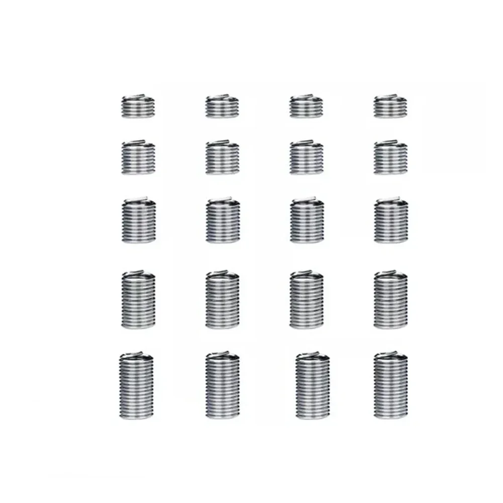 

60pc M3-M12 304 Wire Thread Insert Repair Insert Kit Stainless Steel Locking Type Wire Screw Spiral Repair Tool For Hardware