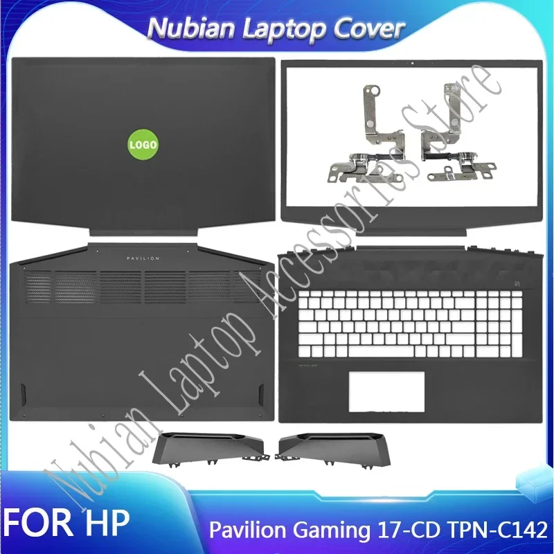 

New For HP Pavilion Gaming 17-CD TPN-C142 LCD Back Cover Front Bezel Palmrest Bottom Case Hinges Air Outlet Housing Cover 17.3