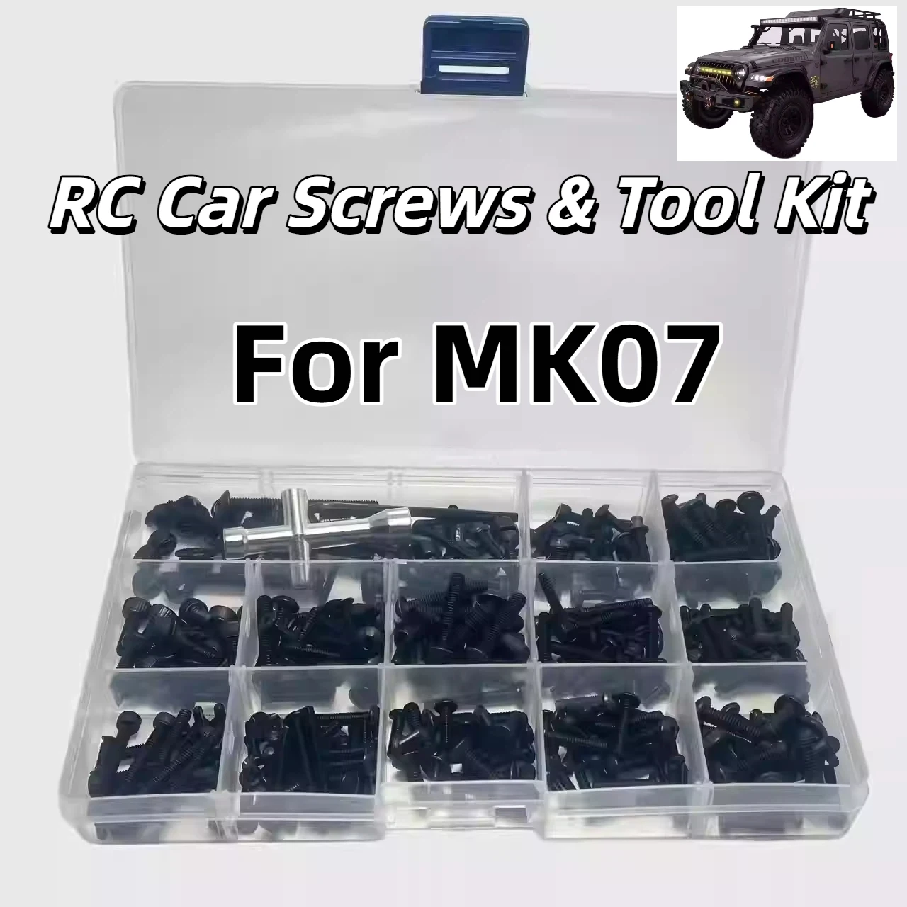 

MK07 Screw Box Complete Screw Upgrade Kit With Organized Compartments For 1/7 RC Crawler Off Road Model Truck Repair Tool