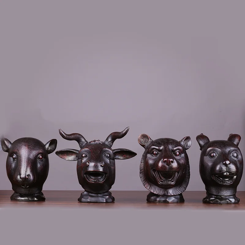 Yuanmingyuan Twelve Zodiac 12 Animal Head Bronze Full Set Rat Ox Tiger Rabbit Dragon Snake Horse Sheep Monkey Rooster Dog Pig Fi