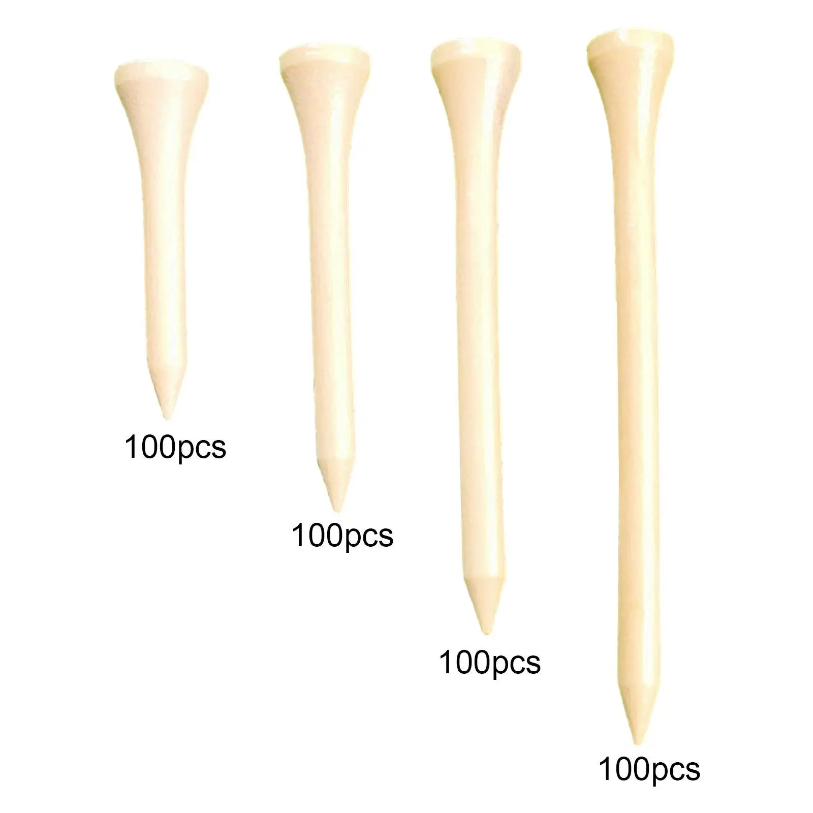 100Pcs Wooden Golf Tees Bulk Golfing Tees Reusable Golf Ball Tee Holder Wood Golf Tees for Player Practice Exercise