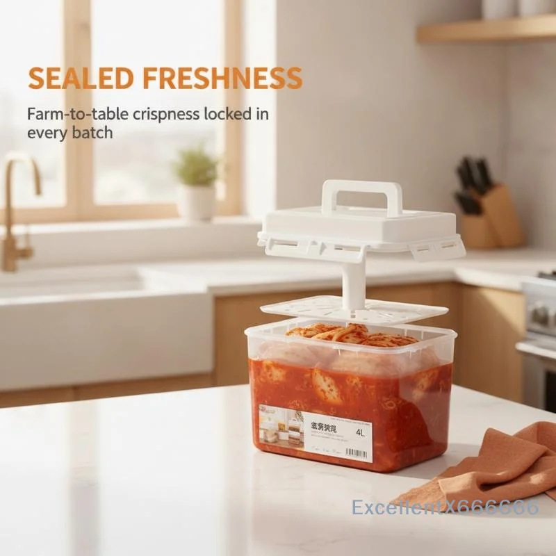 Airtight Kimchi Press Storage Jar 5L Food Grade Fermentation Container for Pickle Gherkin Sauerkraut Home Canning Use
