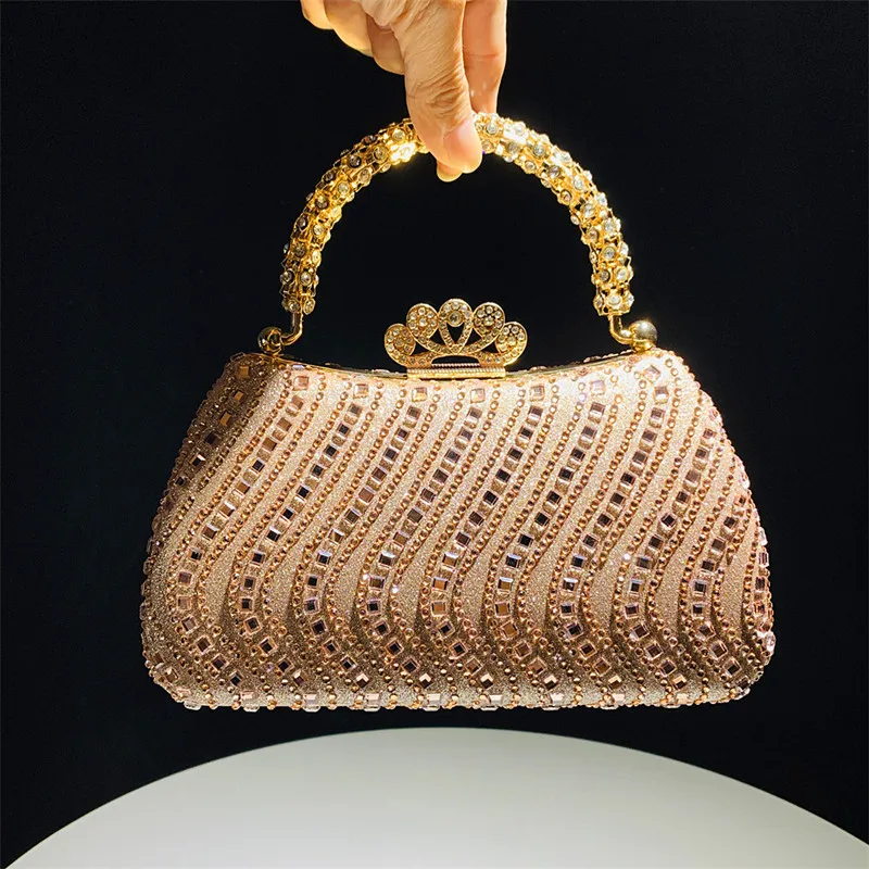 

Высококачественный дизайн 2024, роскошный вечерний клатч с бриллиантами, новая модная женская сумка на плечо, элегантная блестящая сумка со стразами