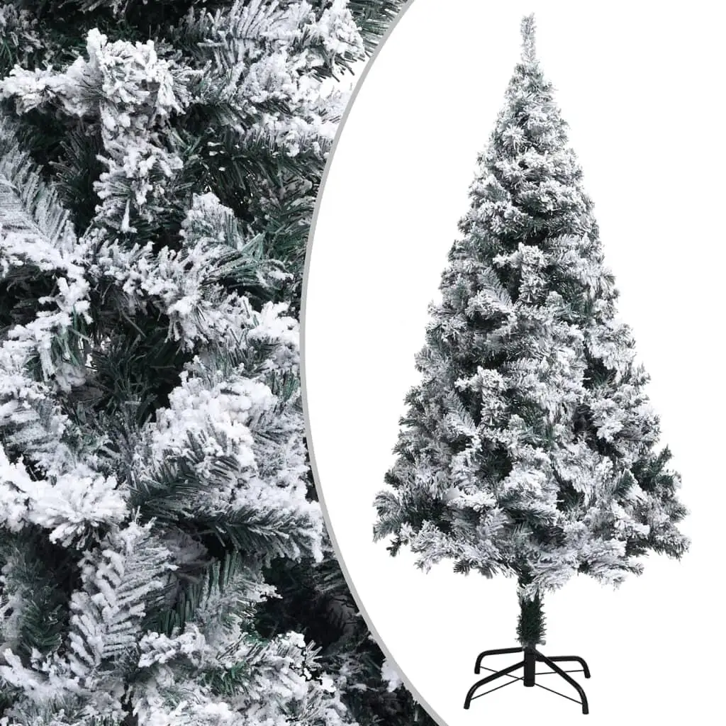 Árvore de Natal artificial efeito neve verde 59 polegadas decoração de férias em PVC