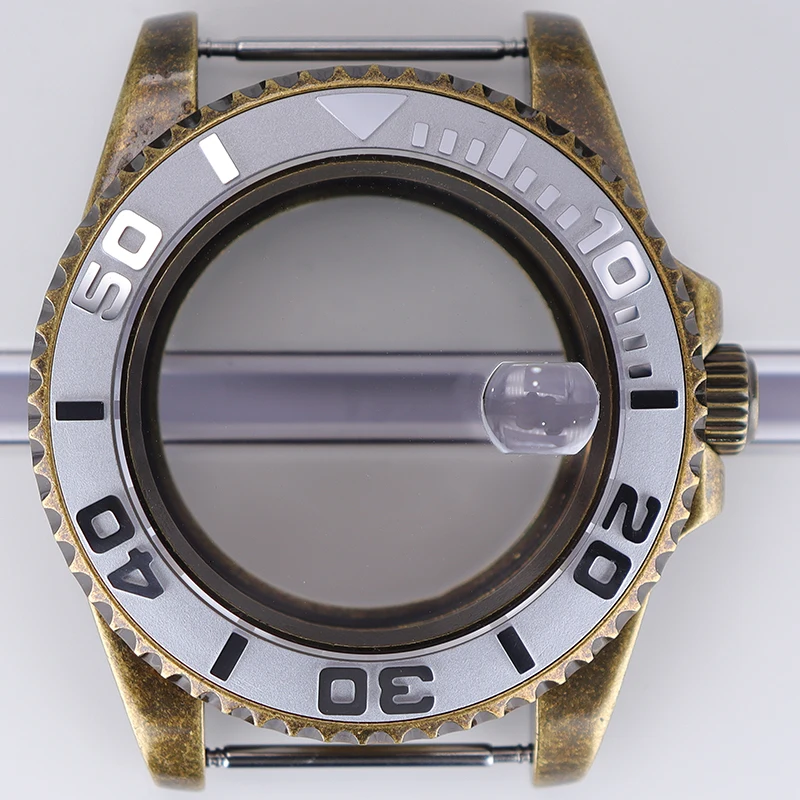 

40mm Bronze Retro Case Sapphire Glass 200m Waterproof For Seiko NH35 NH36 NH34 NH38 4R36 Movement Yacht Design Style Watch Case