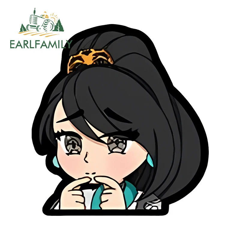 

EARLFAMILY 13cm x 11.6cm Jett Killjoy Valorant Chibi Peeker Car Stickers JDM Creative Decoration Laptop Sunscreen Accessories