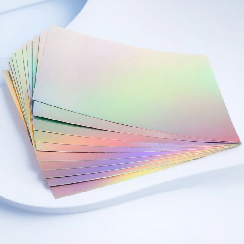 10 Sheets Holographic Cardstock Paper Multi-Use Thick Colored Paper DIY Craft Material for Handmade Cards Scrapbooks