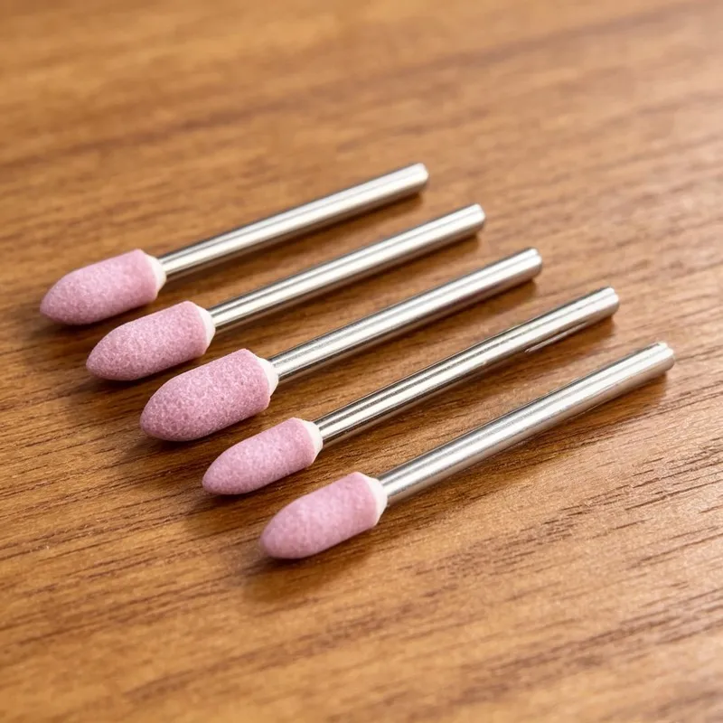

35Pcs 4mm Pink Grinding Heads, for Flexible Shaft Machines, Durable, Metal Processing & Mold Fine Grinding
