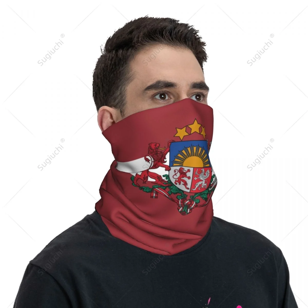 Unisex Latvia Flag Neckerchief Scarf Neck Face Mask Scarves Neck Warmer Seamless Bandana Headwear Cycling Hiking