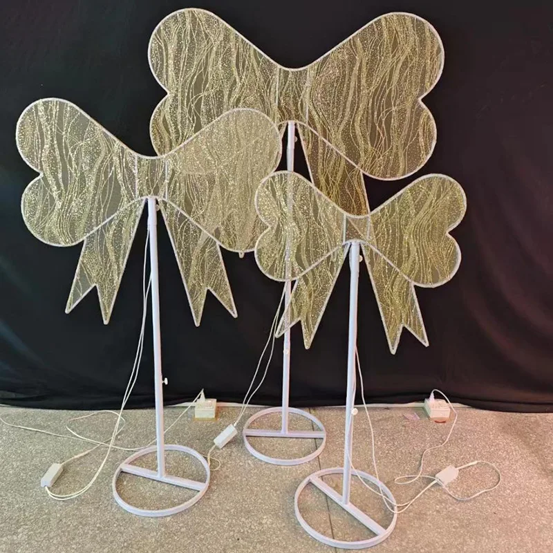 Wedding props outdoor decoration luminous bow street light wedding hall stage background arrangement