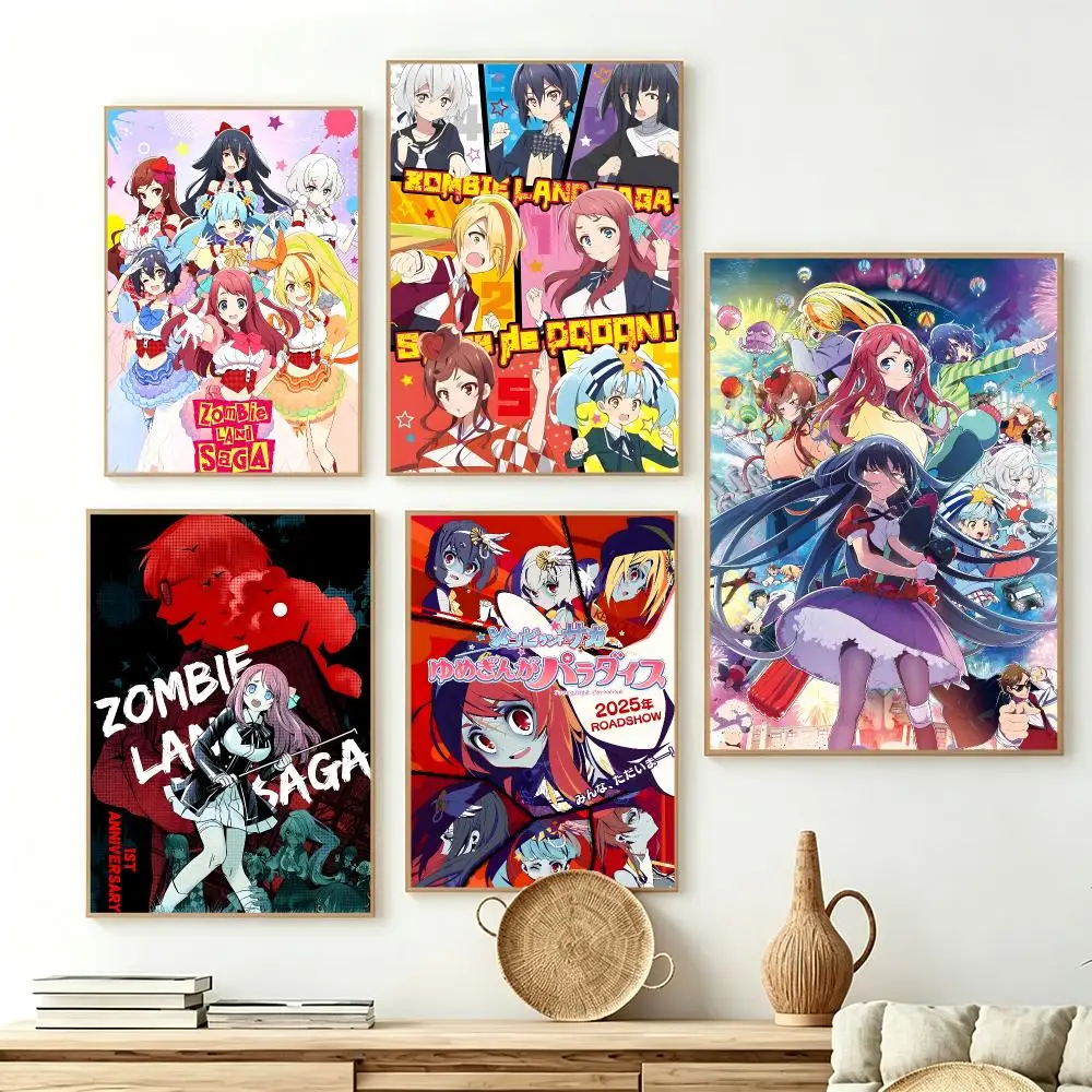 Anime Zombie Land Saga Poster Poster HD Printing frameless Fresh natural Style Wall Art Home Decor For Living Room Bedroom Gift