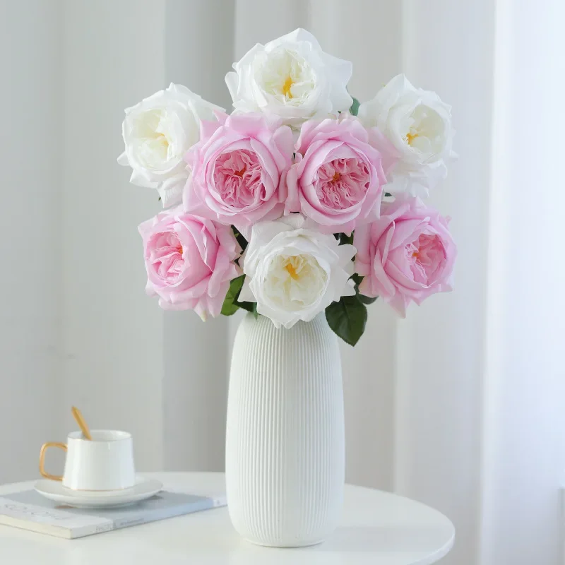 

5Pc Faux Moisturizing Rose Real Touch Artificial Flowers Bridal Bouquet Wedding Decor Rose Home Room Party Table Floral Layout