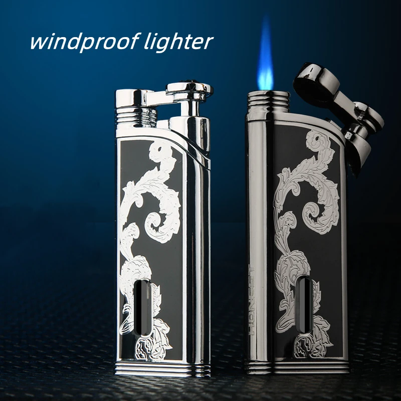 

New Metal Direct Injection Gas Lighter Boutique Lightweight Cigar Lighter Men's Business Gifts High-end Gifts