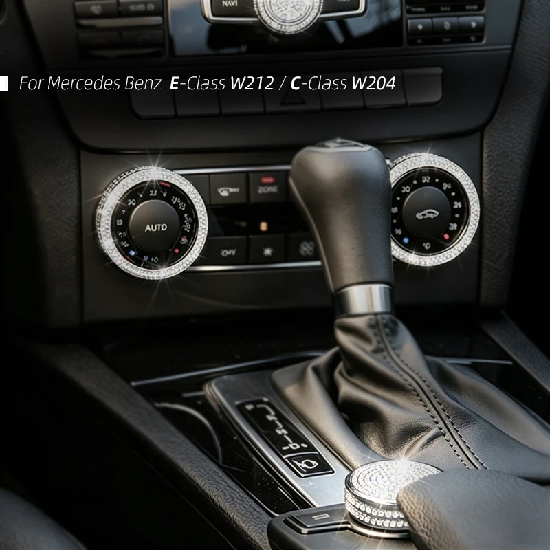 

For Mercedes Benz E-Class W212 / C-Class W204 2008-2014 Crystal Diamond Air Condition Knob Trim Interior Accessories