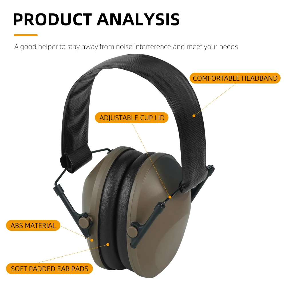 BOOIU Over-Ear Soundproof Ear Muffs - Tactical for Outdoor Activities & Airsoft