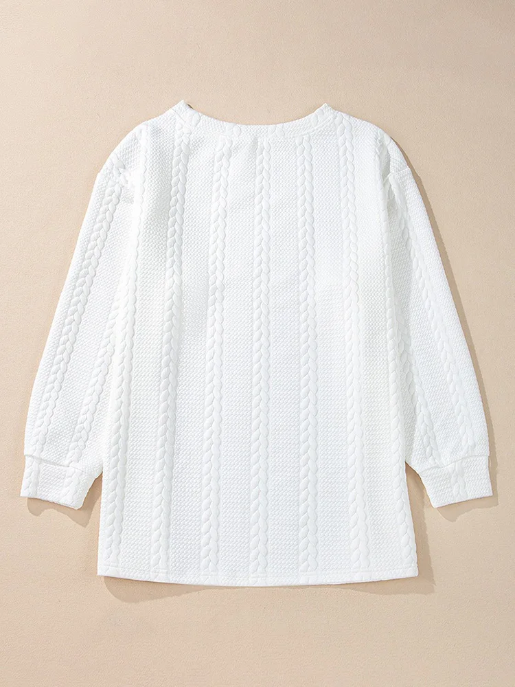 GIBSIE Plus Size Solid Color O-Neck Long Sleeve Pullovers Wanita 2025 Musim Gugur Baru Kasual Drop Shoulder Longgar Sweatshirt Atasan